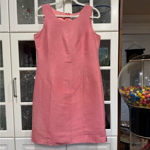 Bloomingdale's Sleeveless Coral-Pink Silk Shift Dress